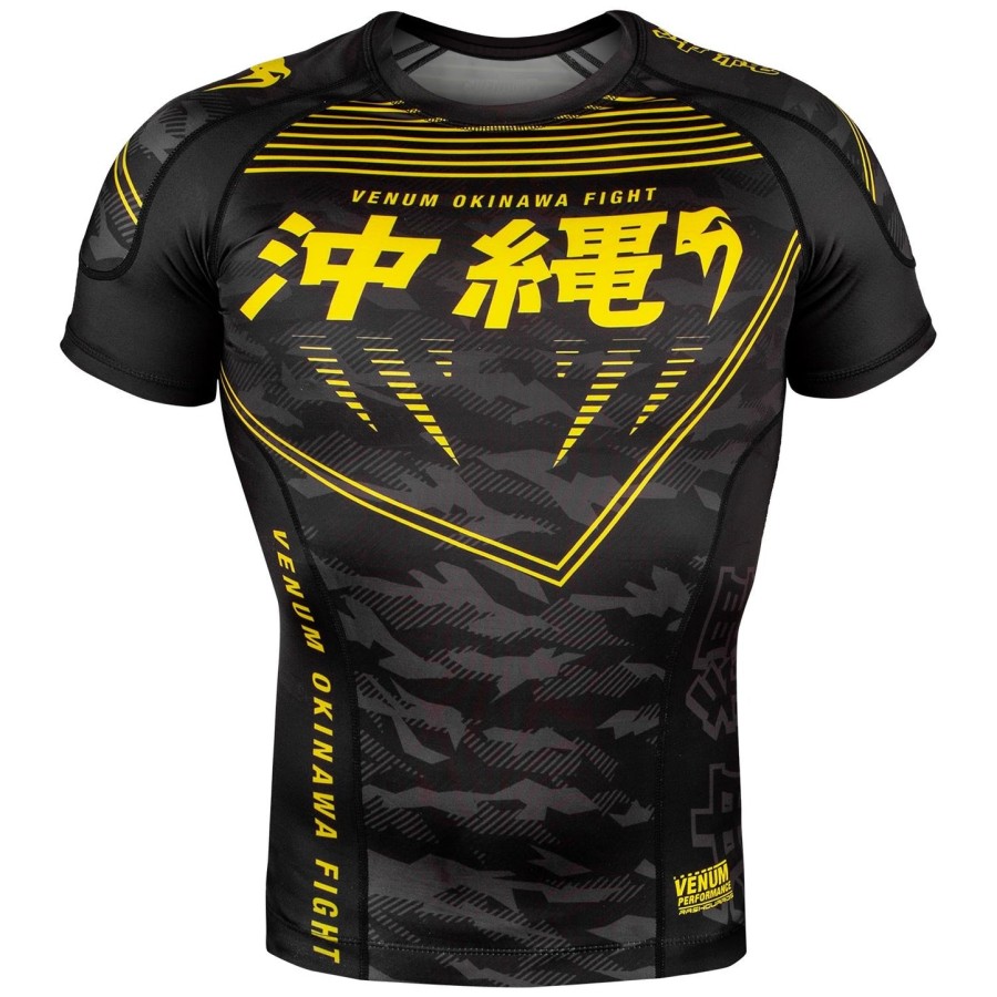 venum okinawa 2.0 rashguard - korte ermer - svartgul