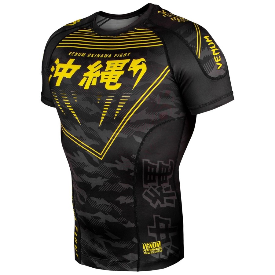 venum okinawa 2.0 rashguard - korte ermer - svartgul