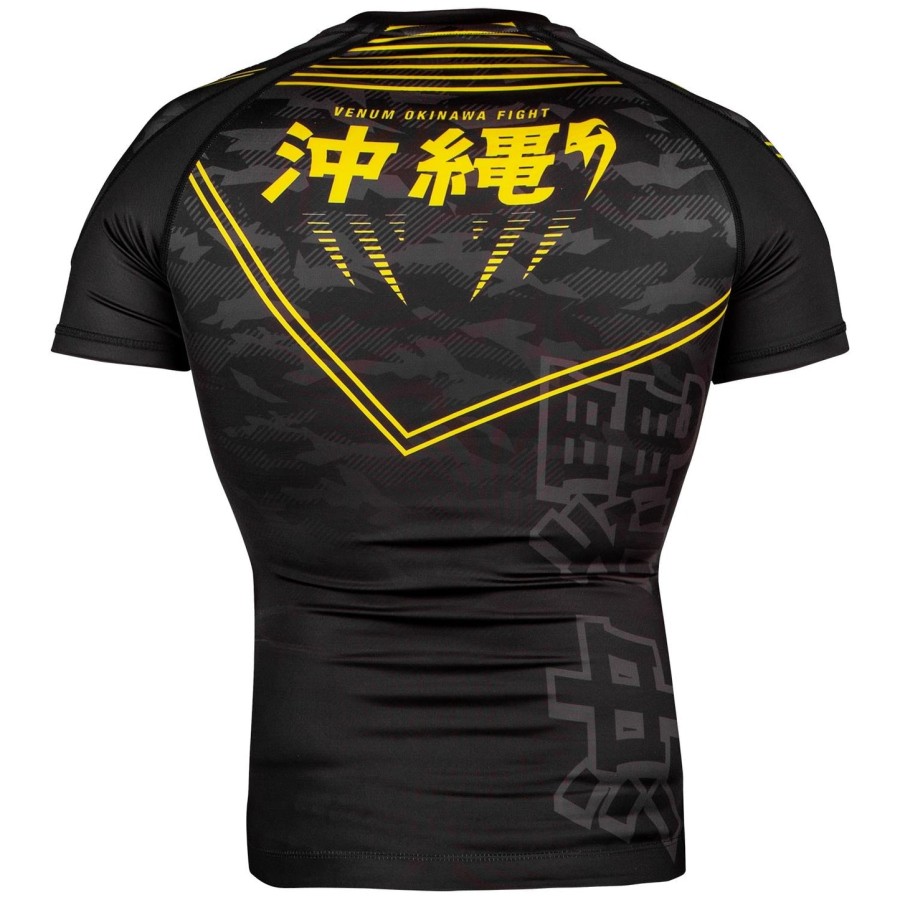 venum okinawa 2.0 rashguard - korte ermer - svartgul