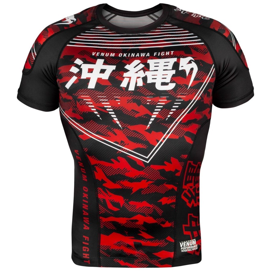 venum okinawa 2.0 rashguard - korte ermer - svarthvit-rød