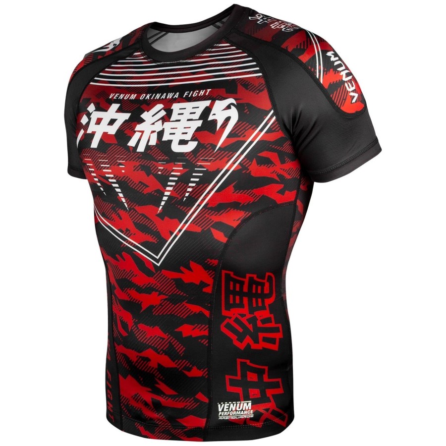 venum okinawa 2.0 rashguard - korte ermer - svarthvit-rød