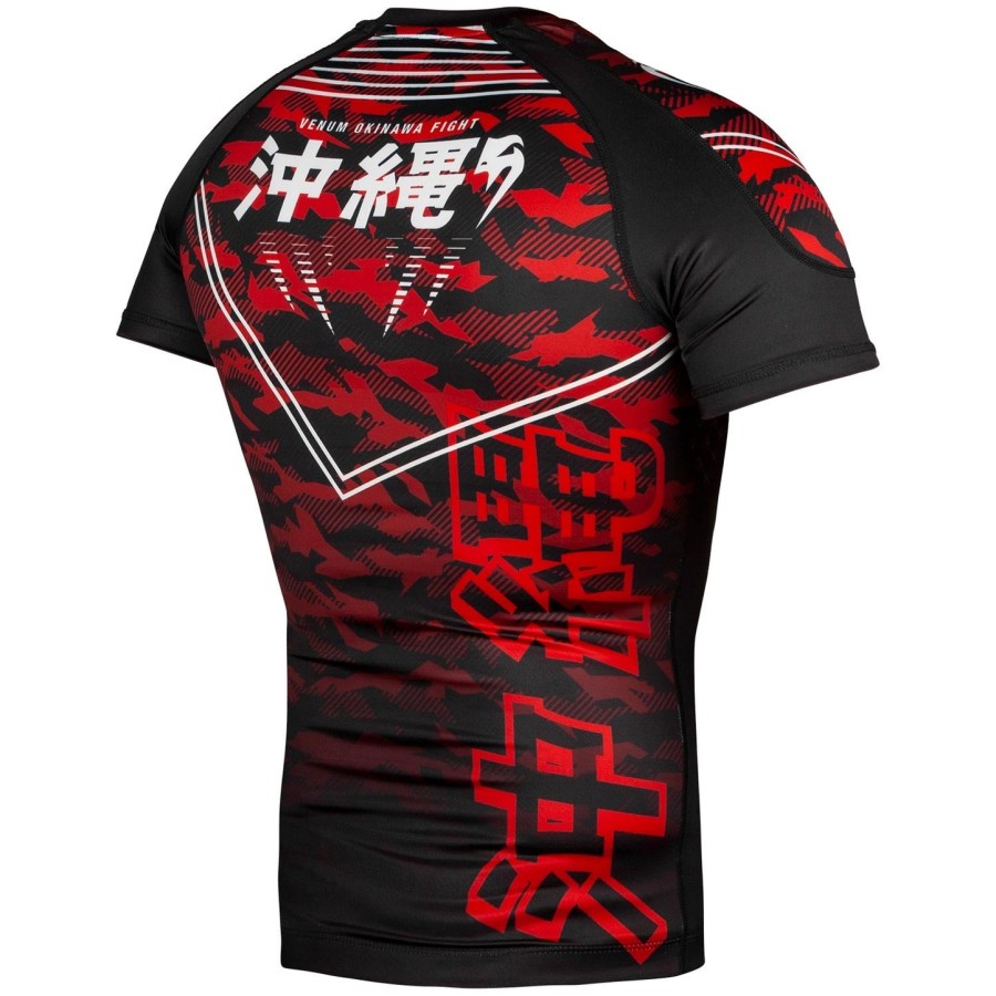 venum okinawa 2.0 rashguard - korte ermer - svarthvit-rød