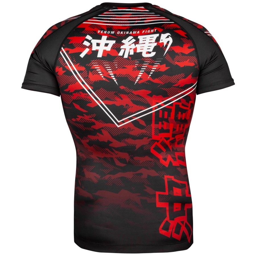 venum okinawa 2.0 rashguard - korte ermer - svarthvit-rød