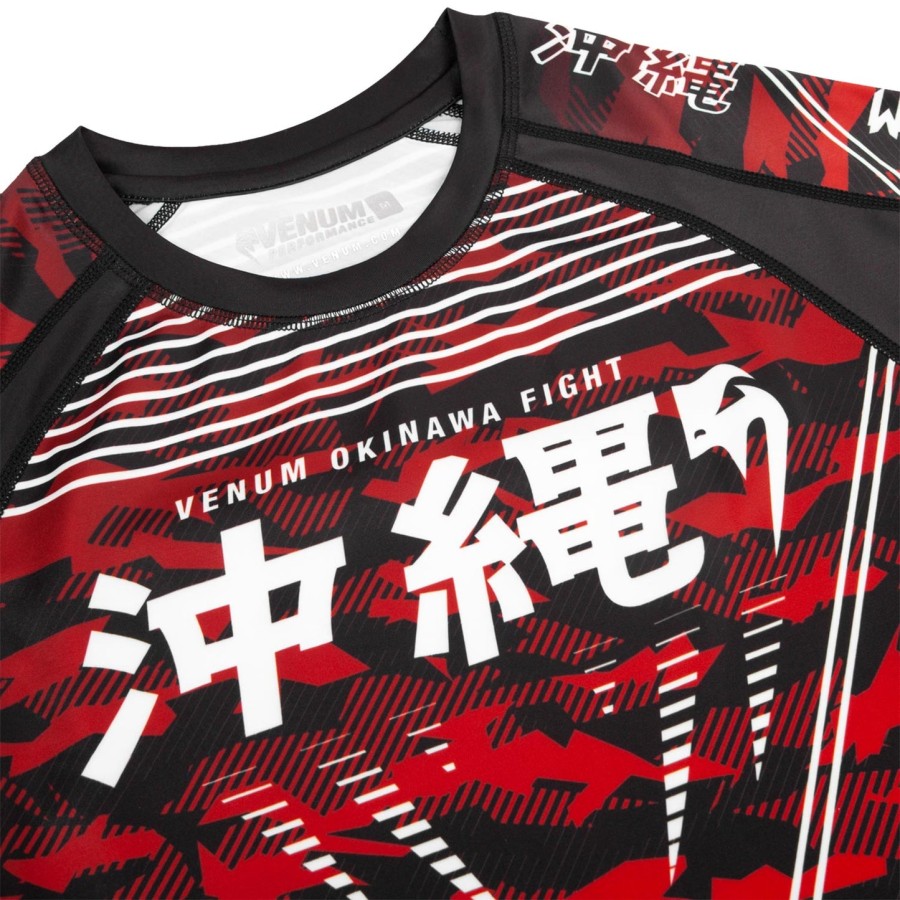 venum okinawa 2.0 rashguard - korte ermer - svarthvit-rød