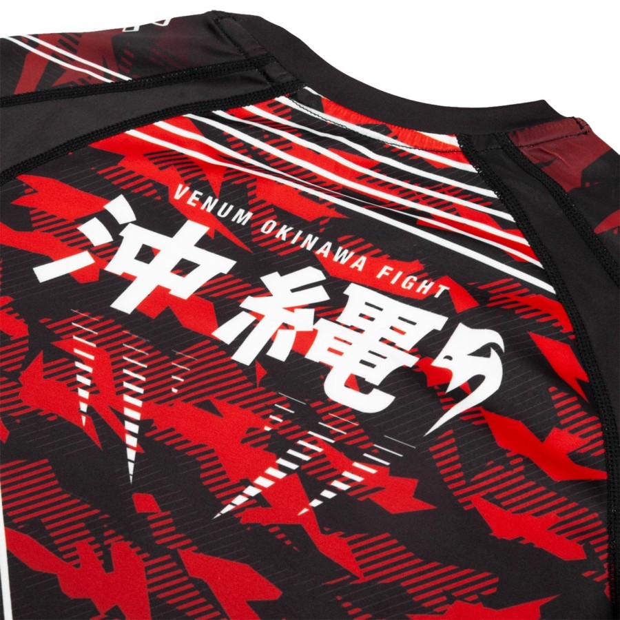 venum okinawa 2.0 rashguard - korte ermer - svarthvit-rød