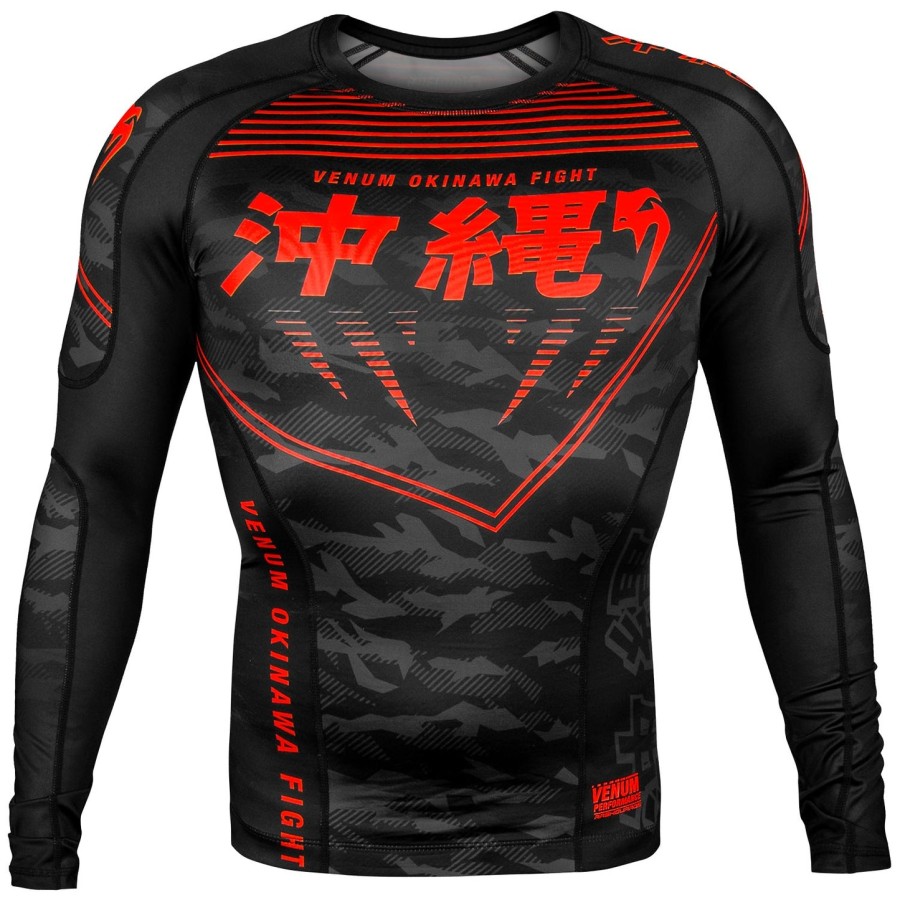 venum okinawa 2.0 rashguard - lange ermer - svartrød