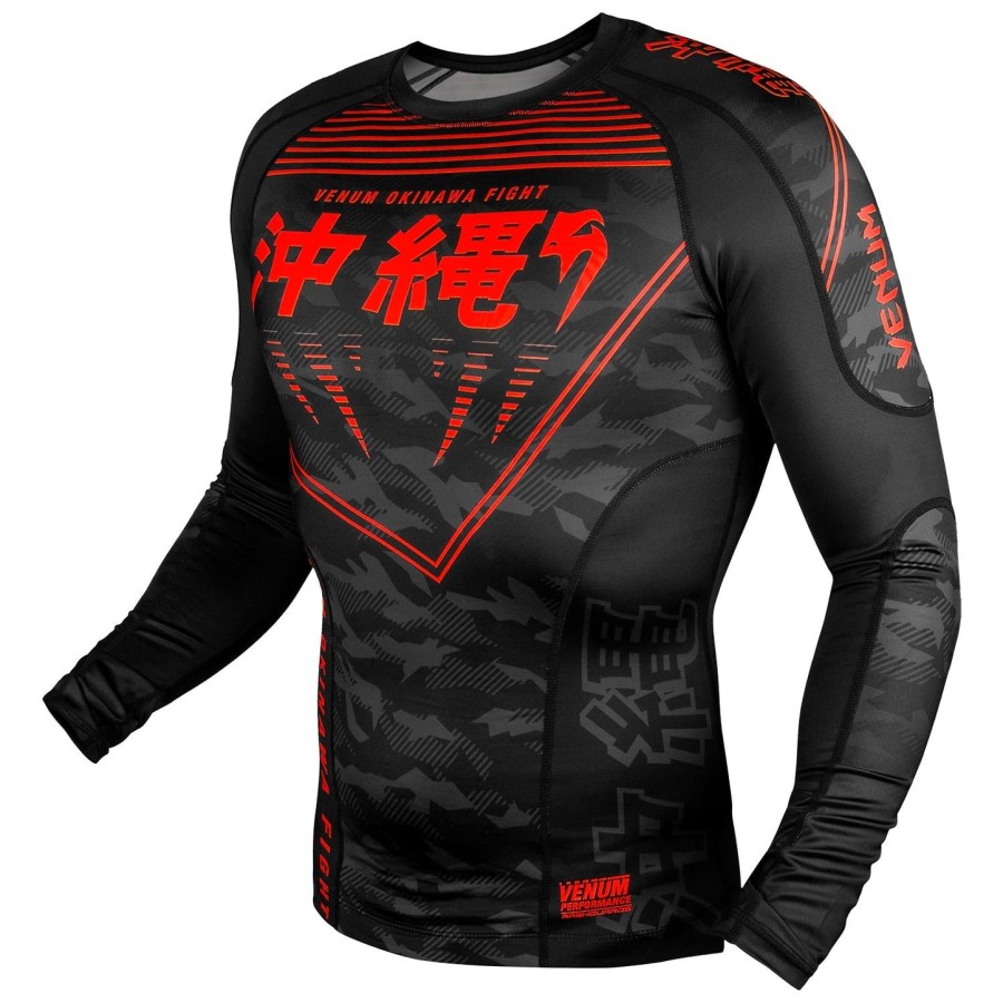 venum okinawa 2.0 rashguard - lange ermer - svartrød
