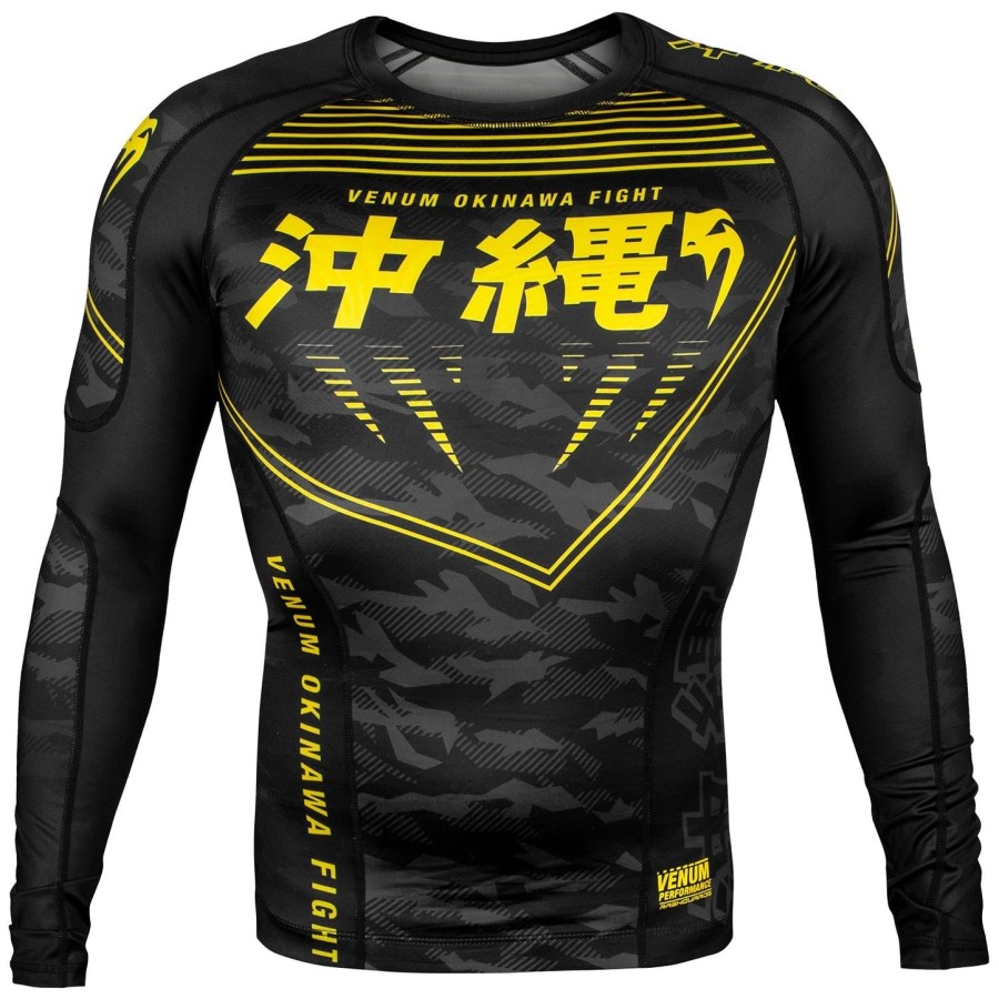 venum okinawa 2.0 rashguard - lange ermer - svartgul
