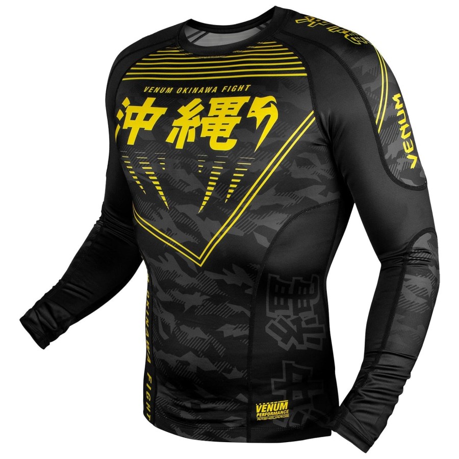 venum okinawa 2.0 rashguard - lange ermer - svartgul