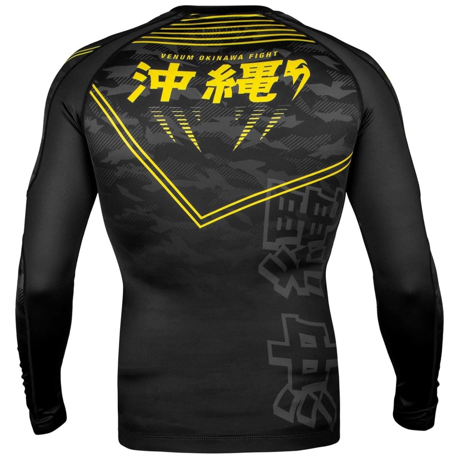 venum okinawa 2.0 rashguard - lange ermer - svartgul