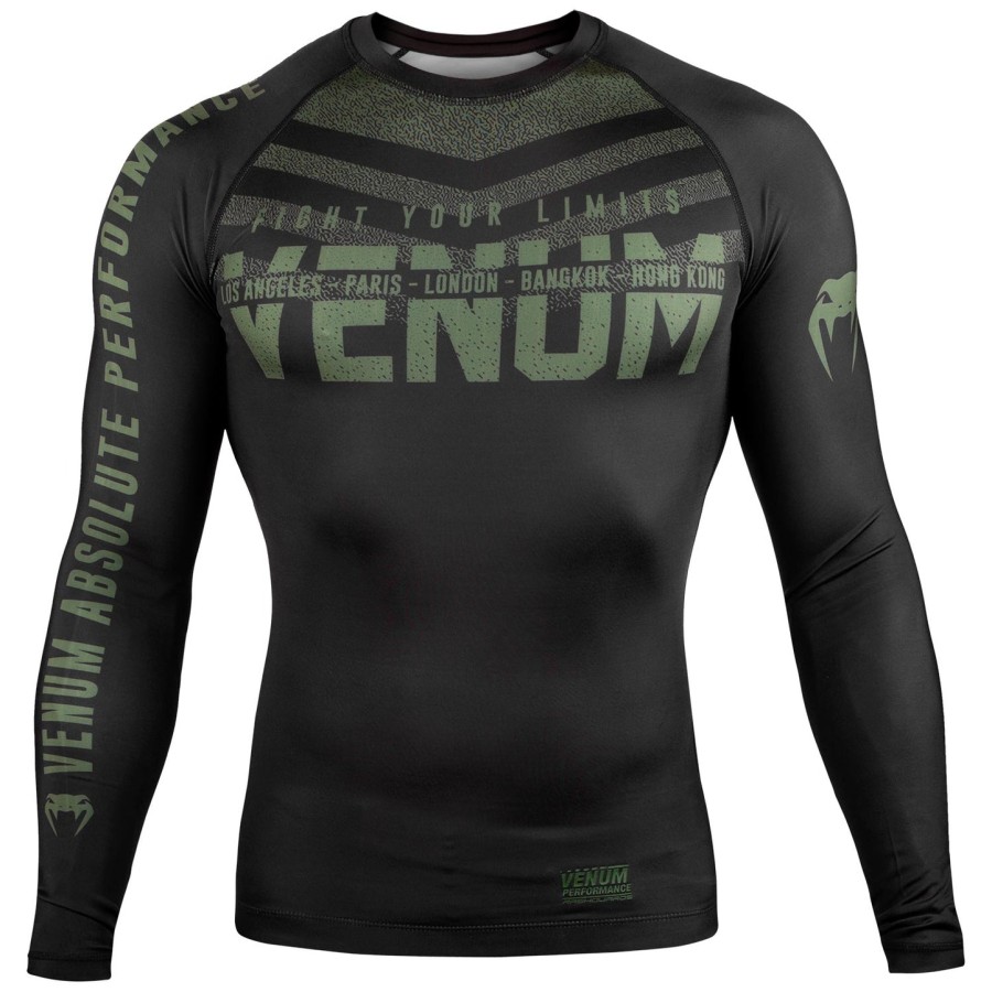 venum signature rashguard - lange ermer - svartkhaki - eksklusiv
