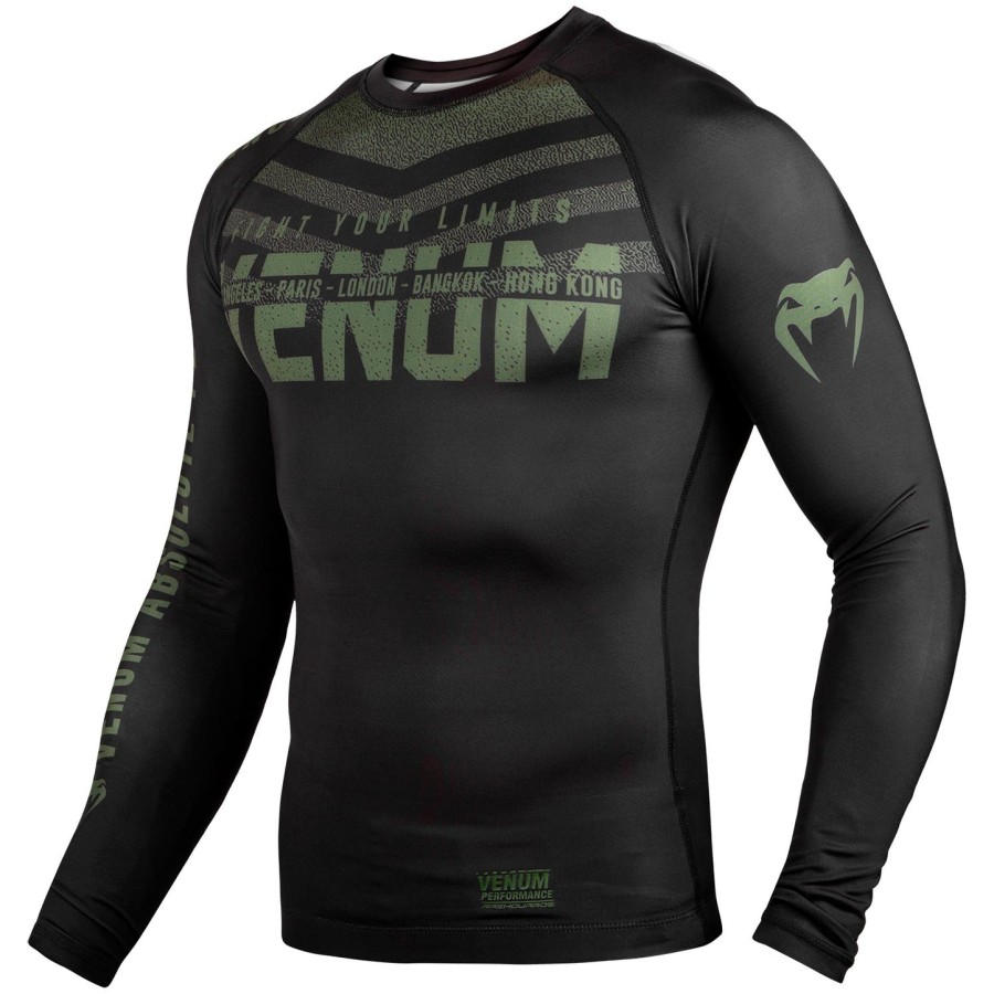 venum signature rashguard - lange ermer - svartkhaki - eksklusiv