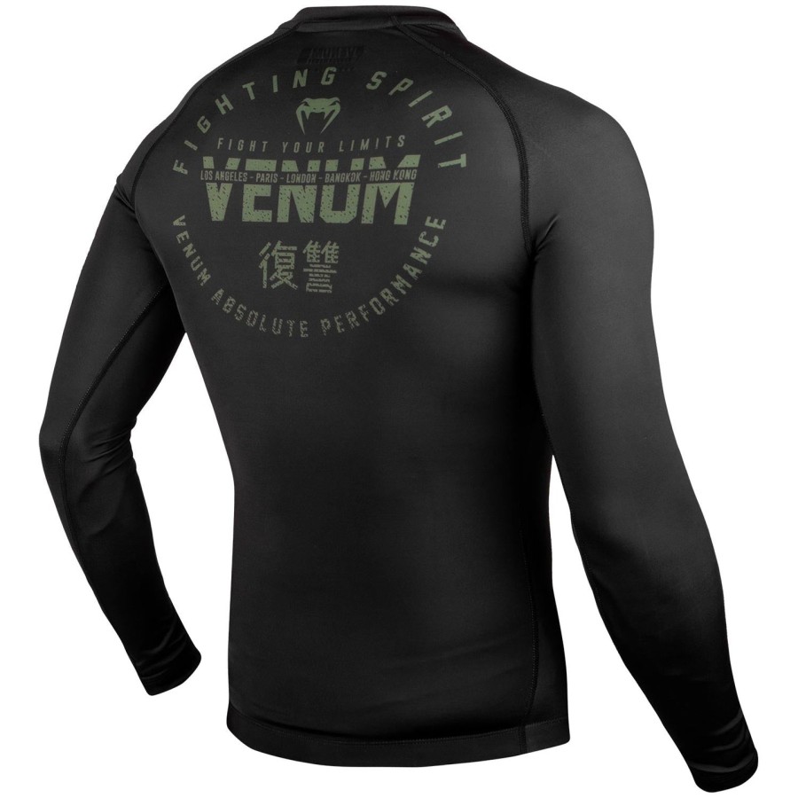 venum signature rashguard - lange ermer - svartkhaki - eksklusiv