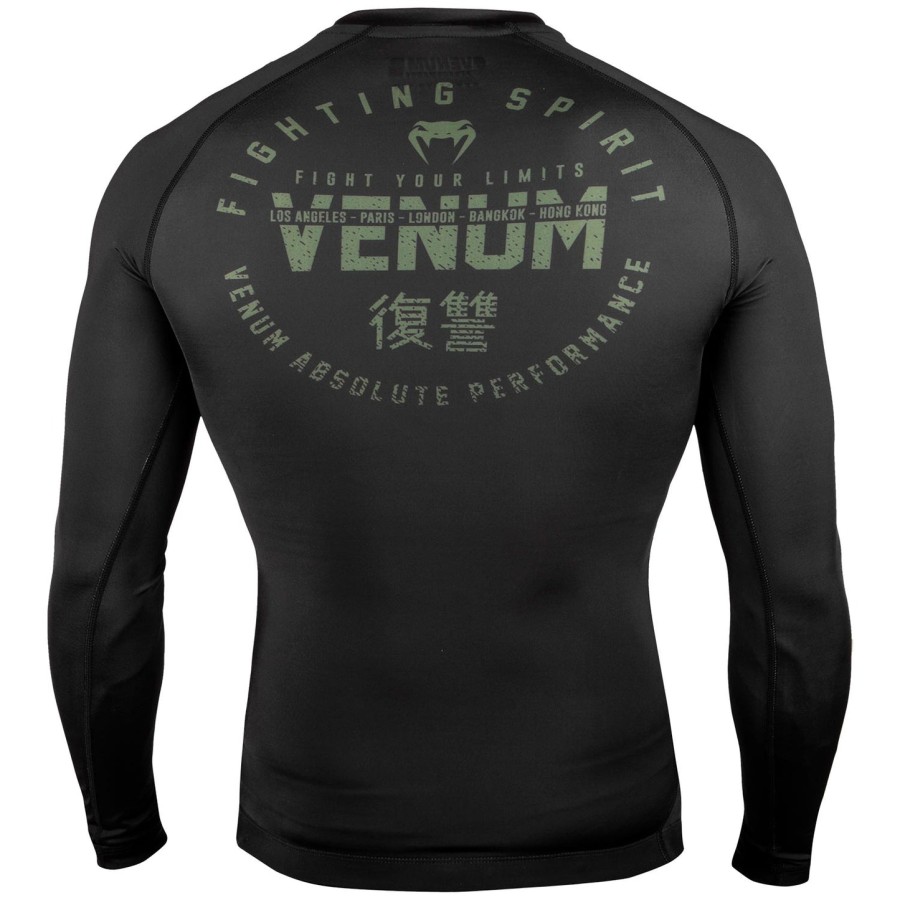 venum signature rashguard - lange ermer - svartkhaki - eksklusiv