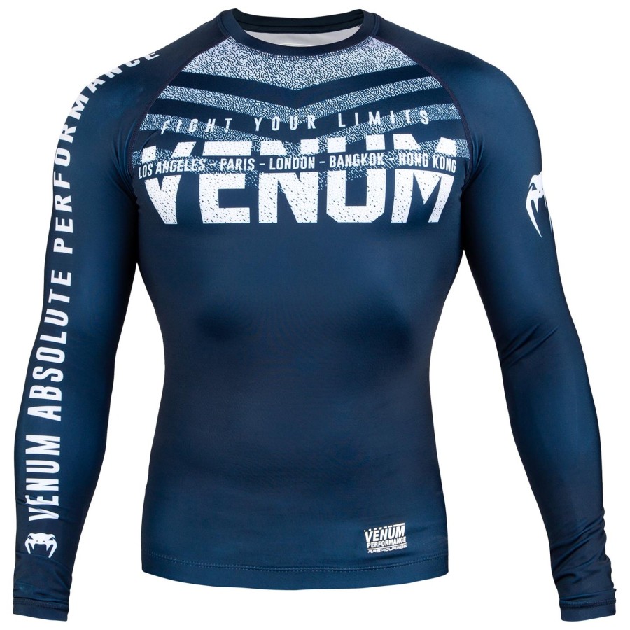 venum signature rashguard - lange ermer - marineblåhvit