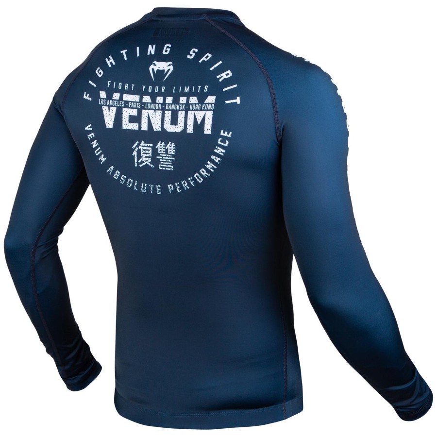 venum signature rashguard - lange ermer - marineblåhvit