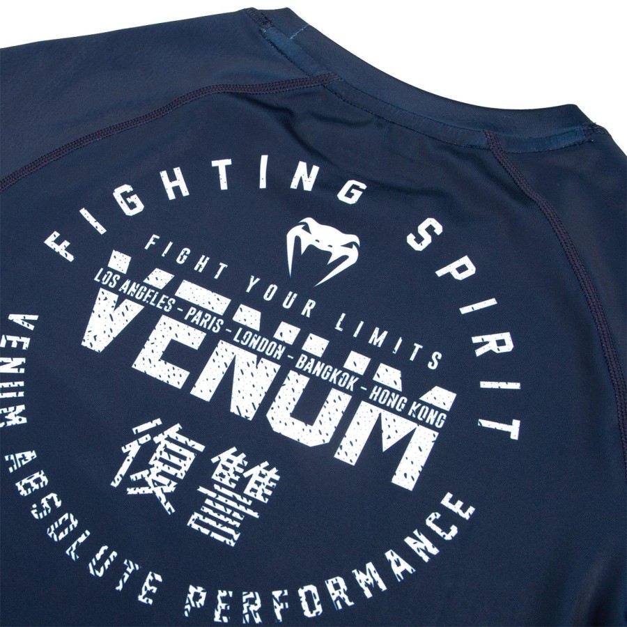 venum signature rashguard - lange ermer - marineblåhvit
