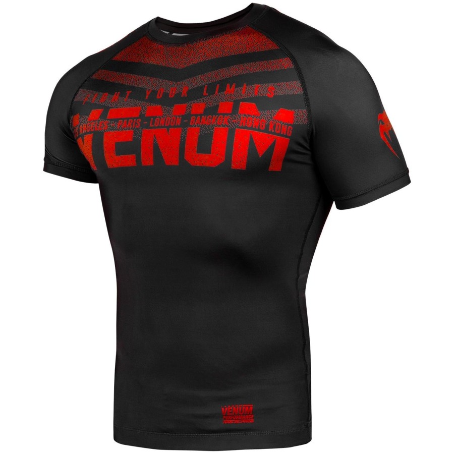 venum signature rashguard - korte ermer - svartrød