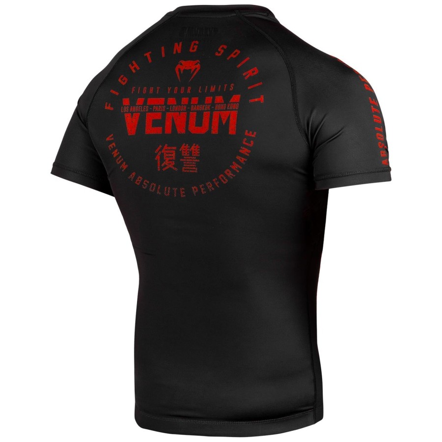 venum signature rashguard - korte ermer - svartrød