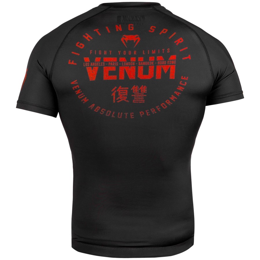venum signature rashguard - korte ermer - svartrød