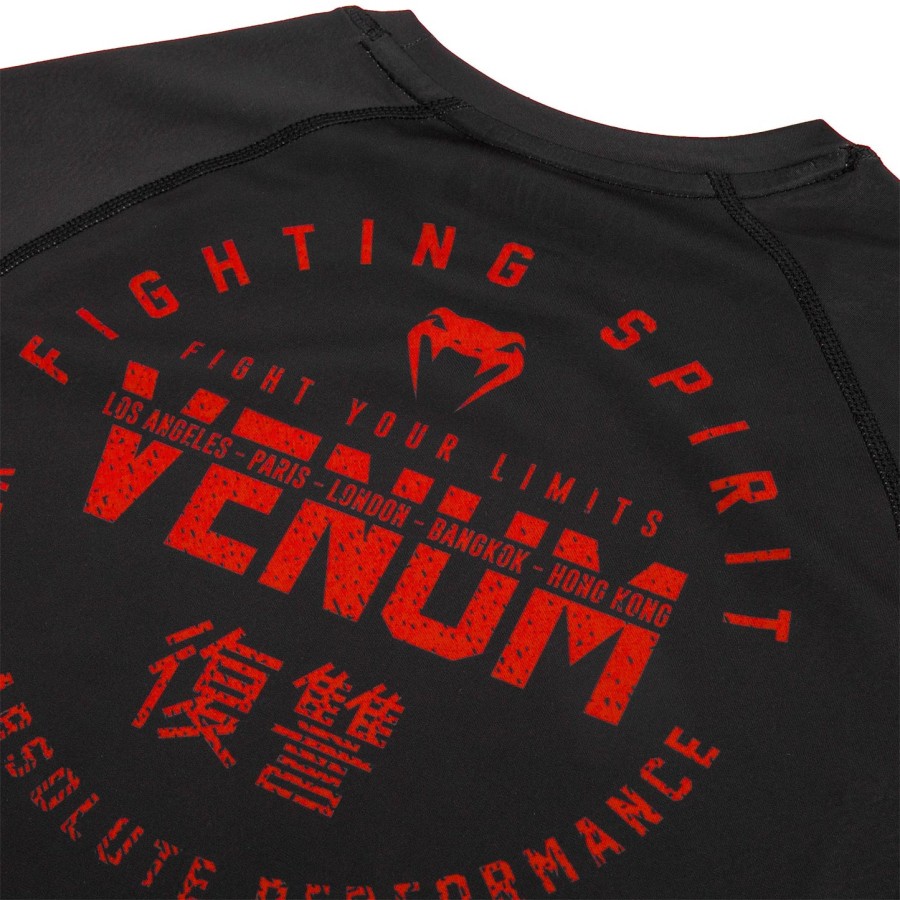 venum signature rashguard - korte ermer - svartrød