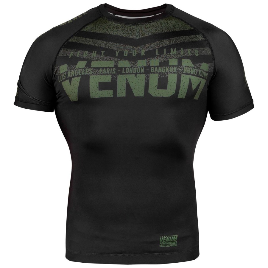 venum signature rashguard – korte ermer – svartkhaki – eksklusiv