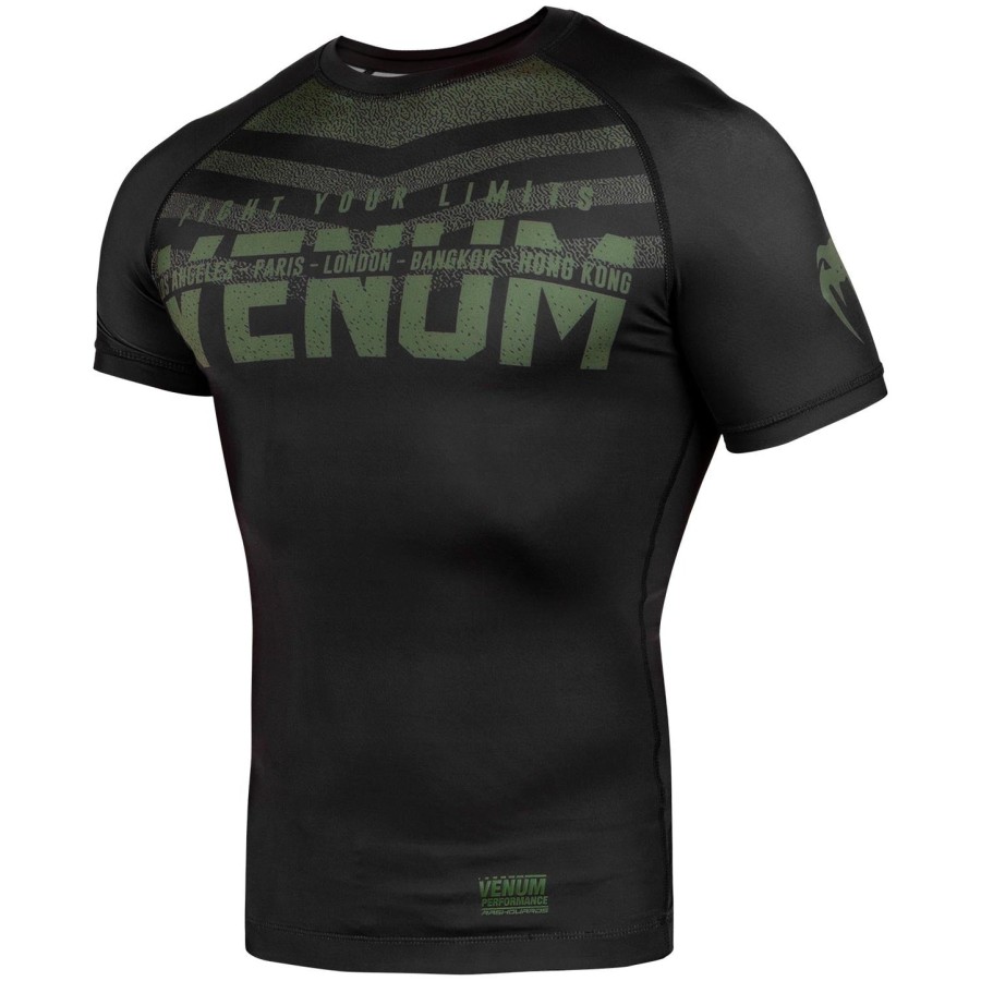 venum signature rashguard – korte ermer – svartkhaki – eksklusiv