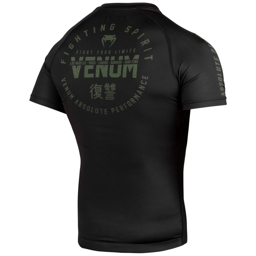 venum signature rashguard – korte ermer – svartkhaki – eksklusiv