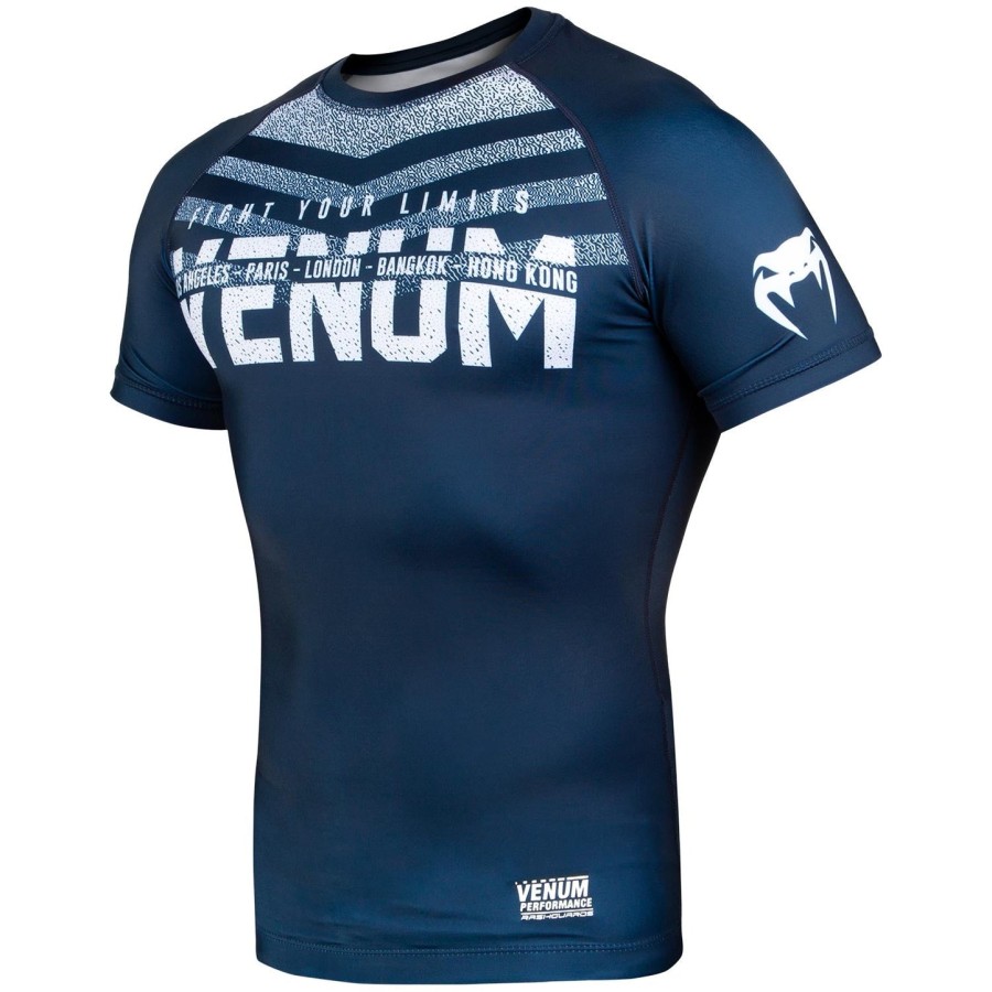 venum signature rashguard - korte ermer - marineblåhvit