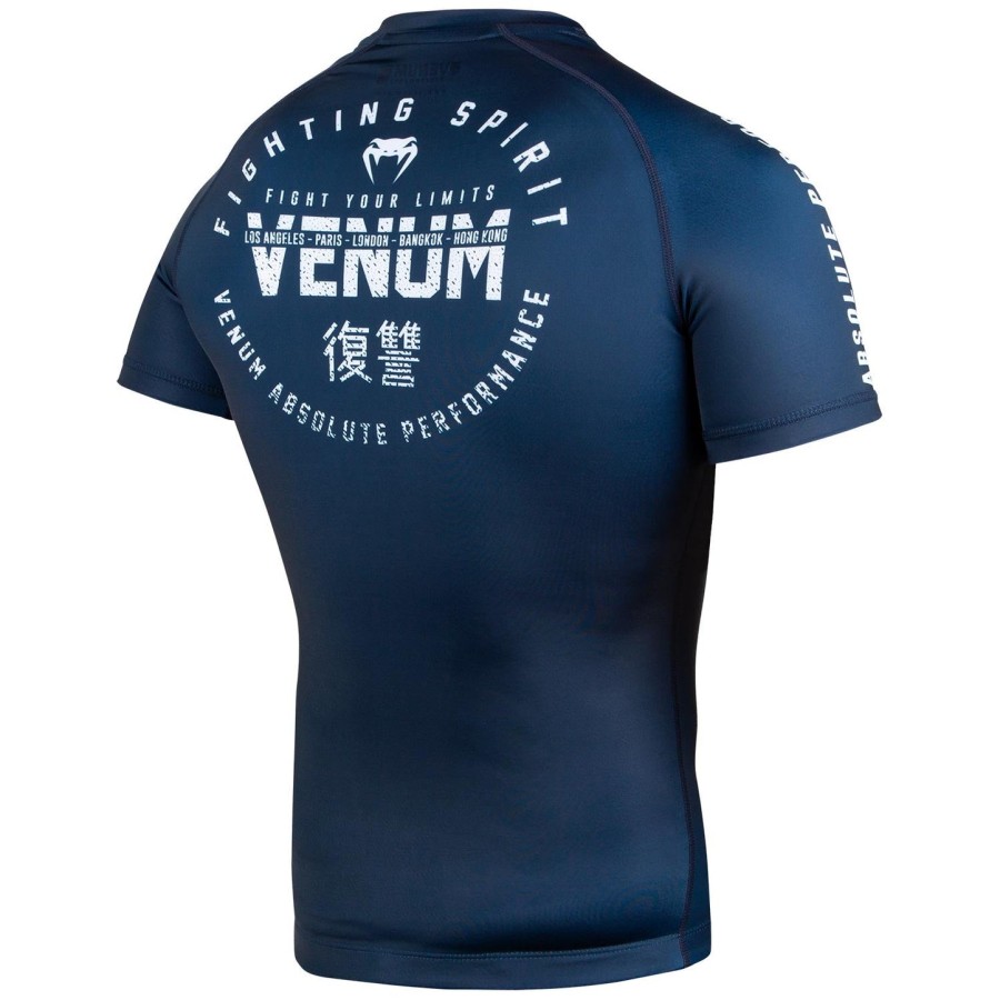 venum signature rashguard - korte ermer - marineblåhvit