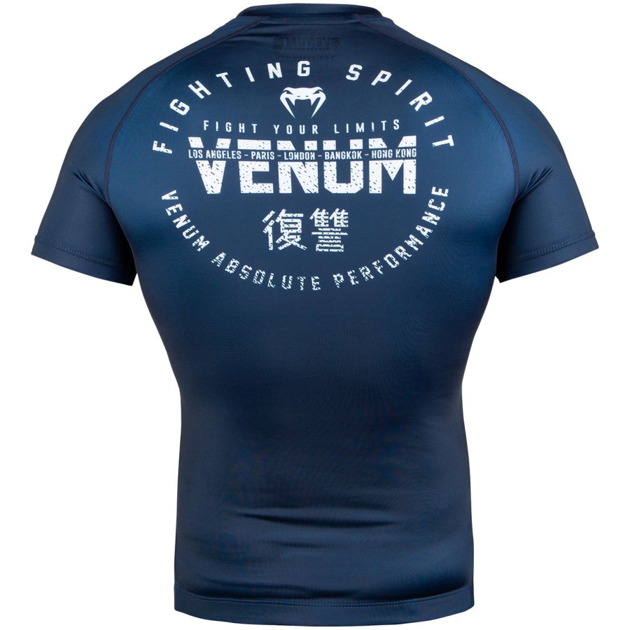 venum signature rashguard - korte ermer - marineblåhvit