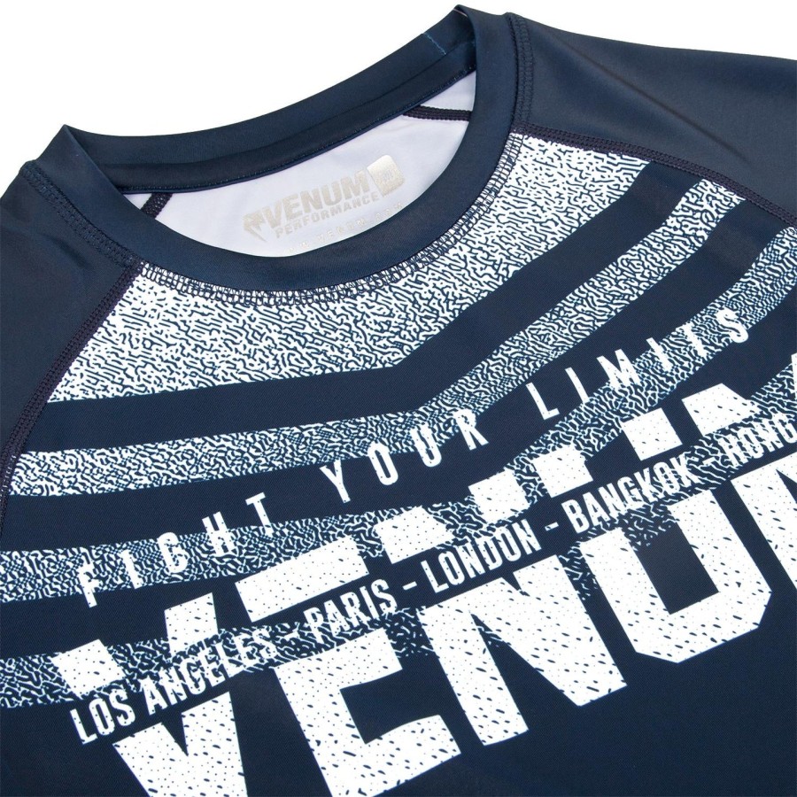 venum signature rashguard - korte ermer - marineblåhvit