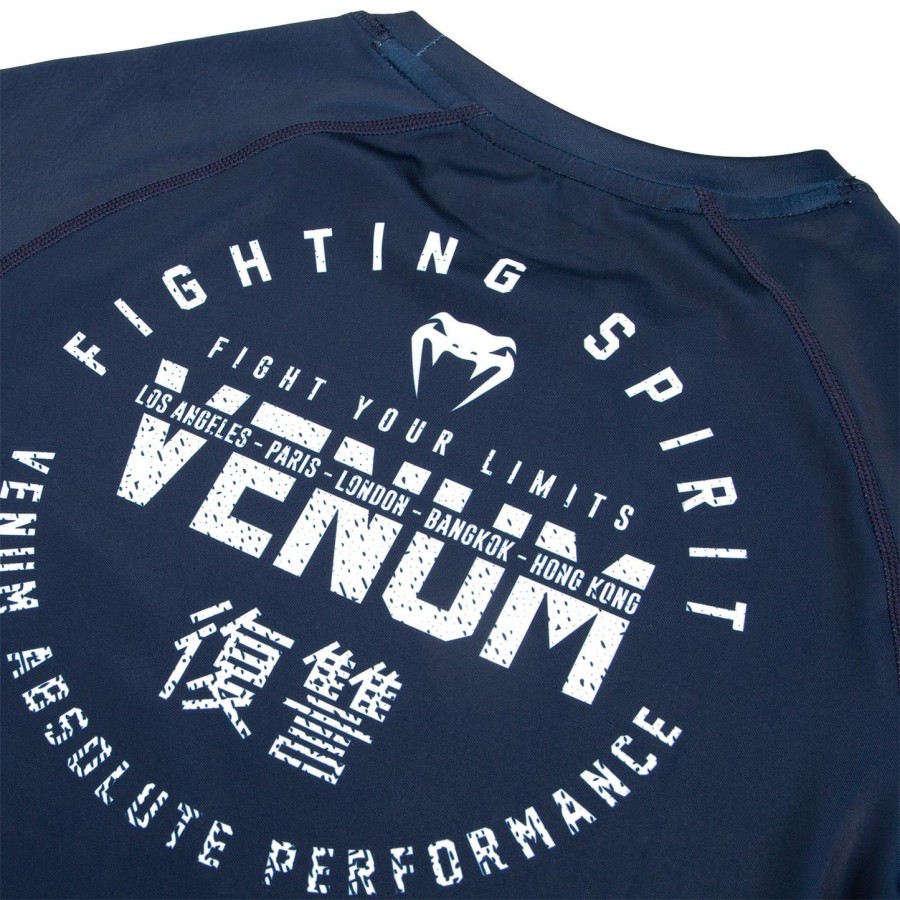 venum signature rashguard - korte ermer - marineblåhvit