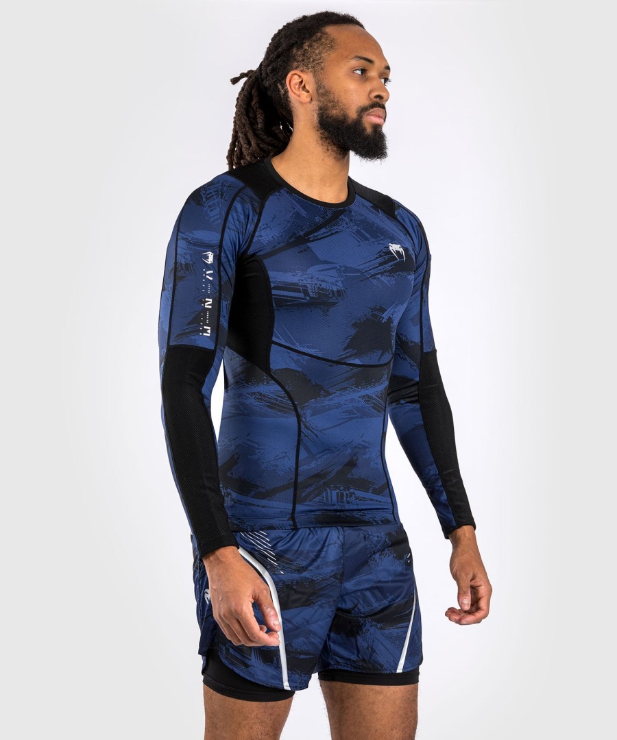venum electron 3.0 langermet rashguard - marineblå