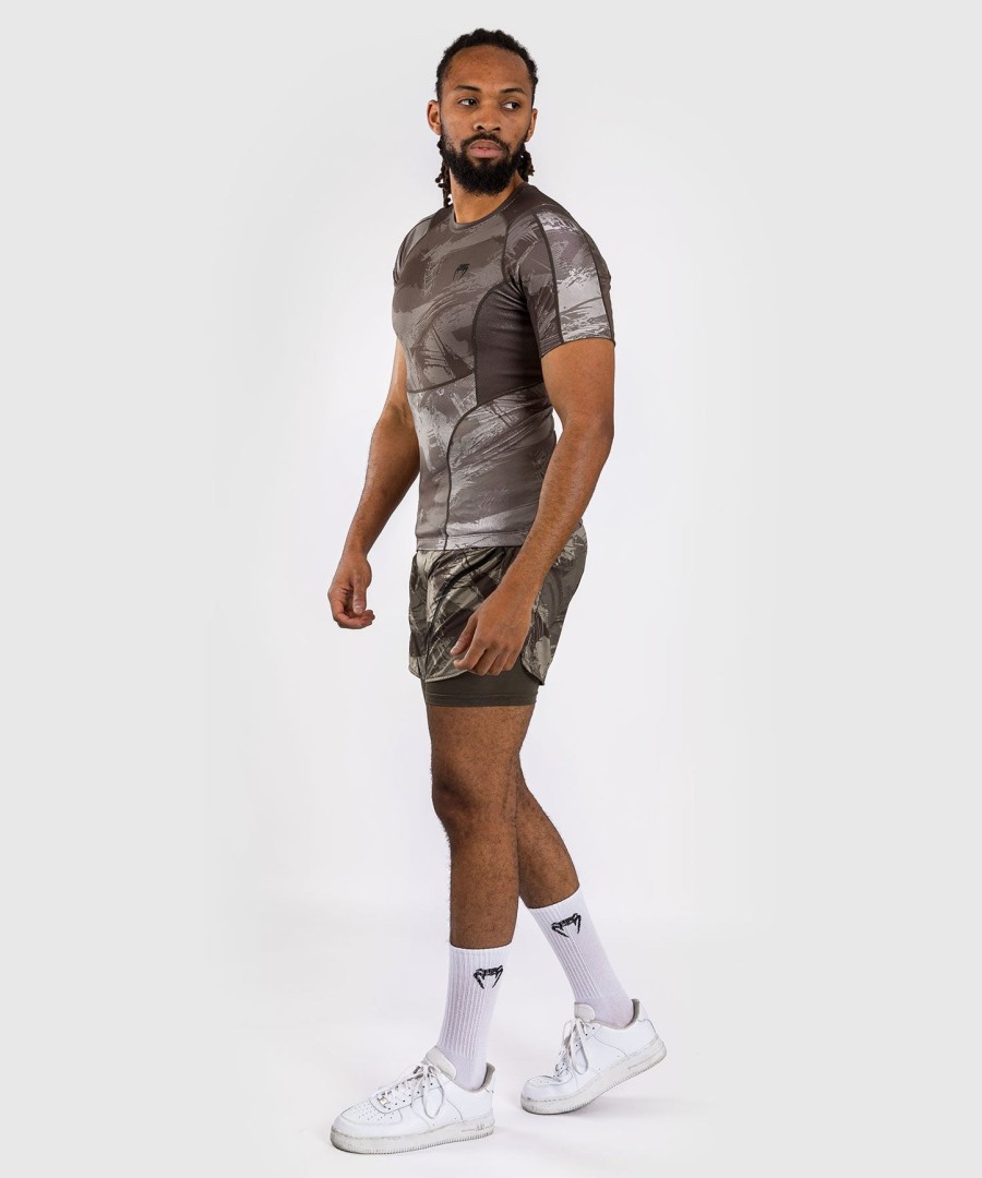 venum electron 3.0 kortermet rashguard - sand