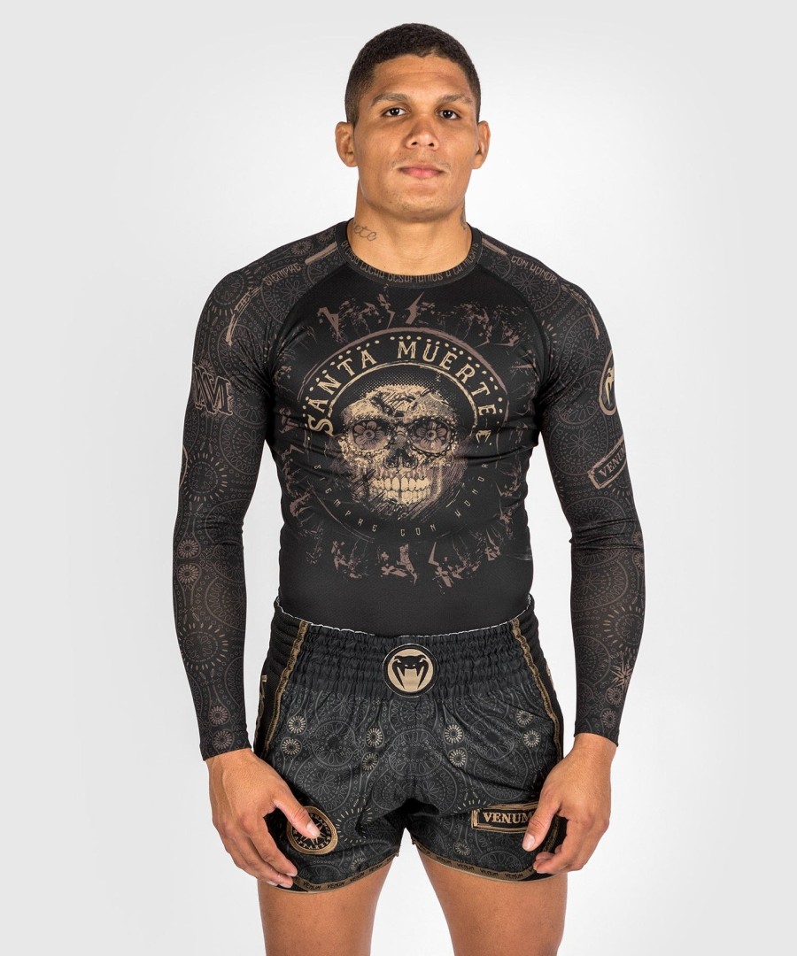 venum santa muerte dark side - rashguard langermet - svartbrun