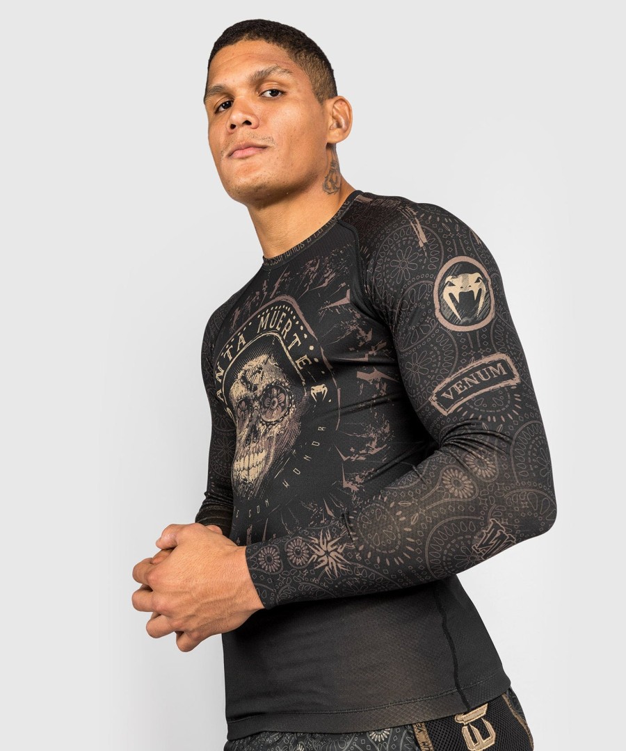 venum santa muerte dark side - rashguard langermet - svartbrun