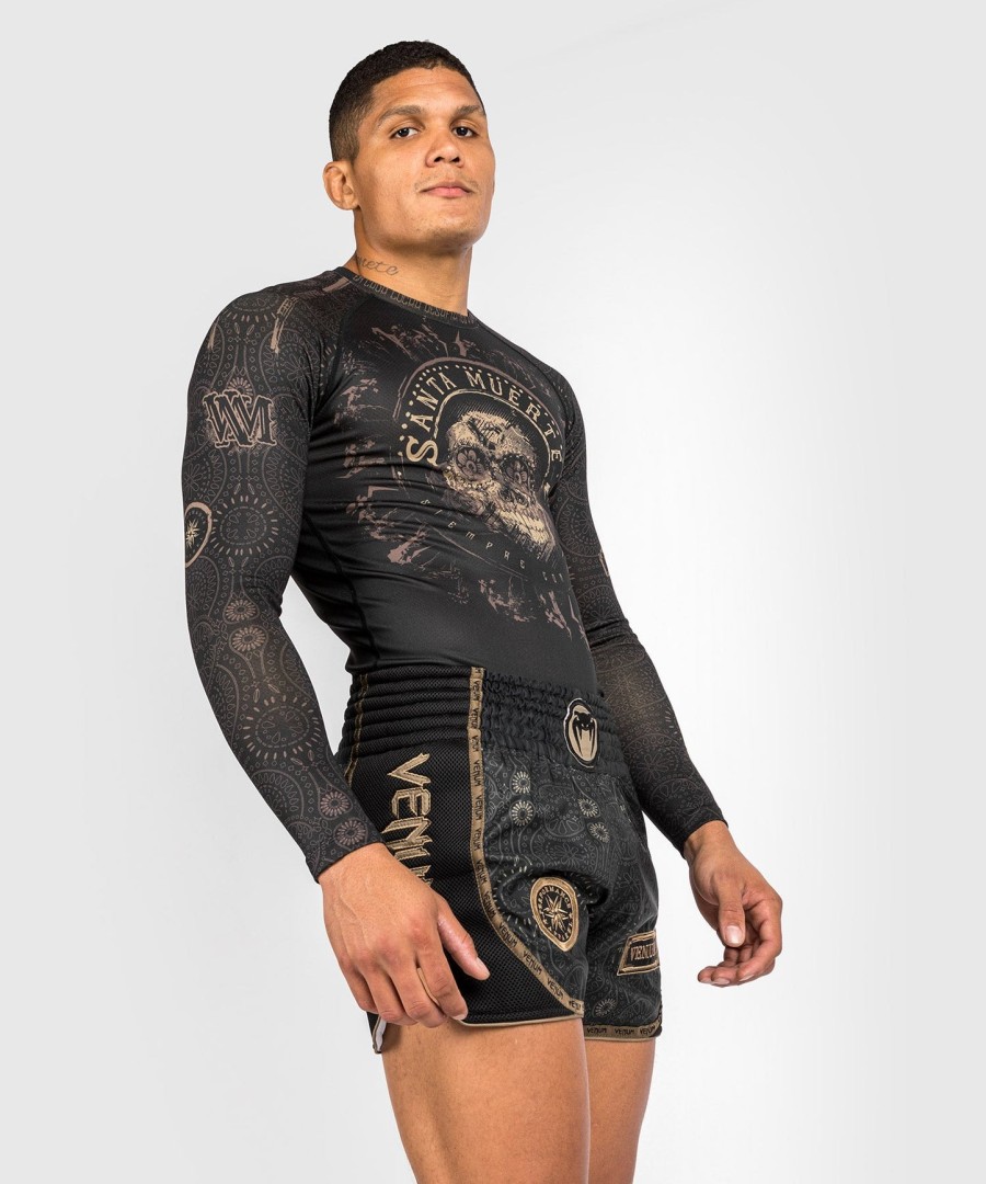 venum santa muerte dark side - rashguard langermet - svartbrun