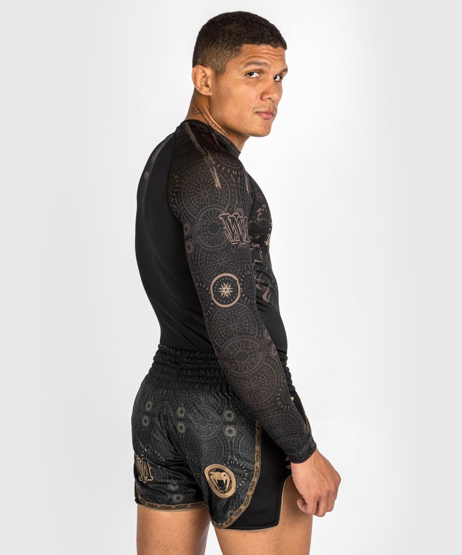 venum santa muerte dark side - rashguard langermet - svartbrun