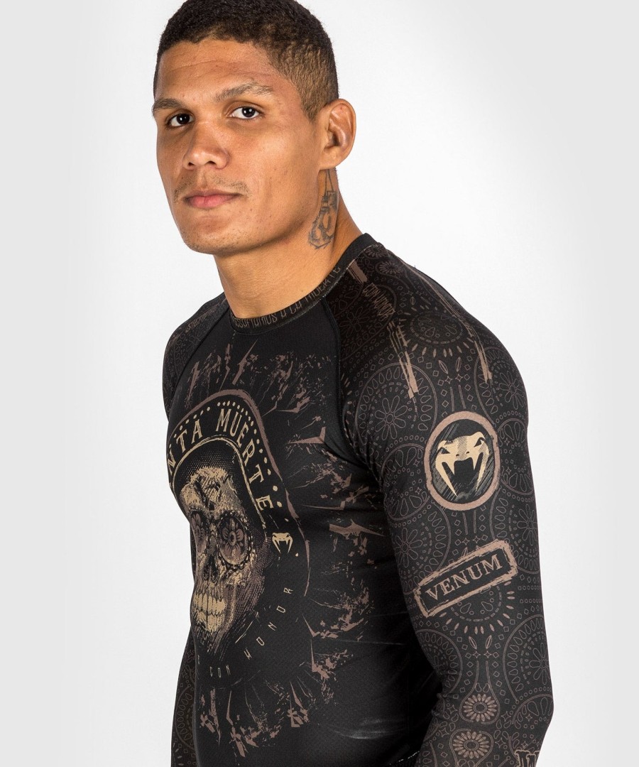 venum santa muerte dark side - rashguard langermet - svartbrun