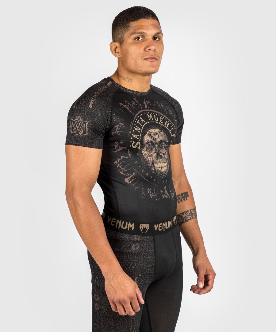 venum santa muerte dark side - rashguard kortermet - svartbrun