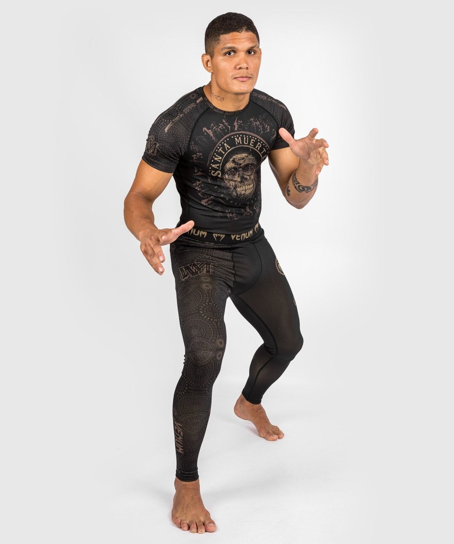 venum santa muerte dark side - rashguard kortermet - svartbrun