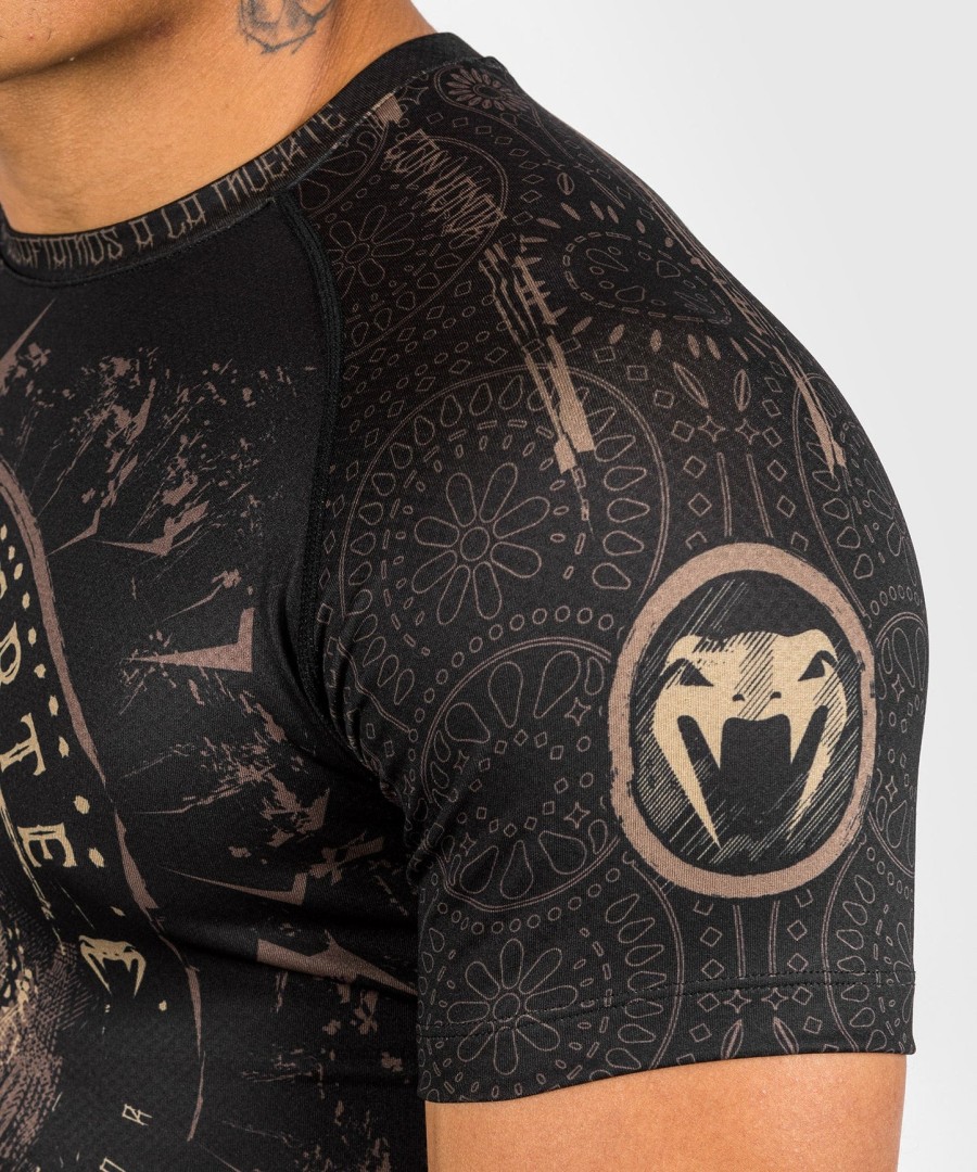 venum santa muerte dark side - rashguard kortermet - svartbrun