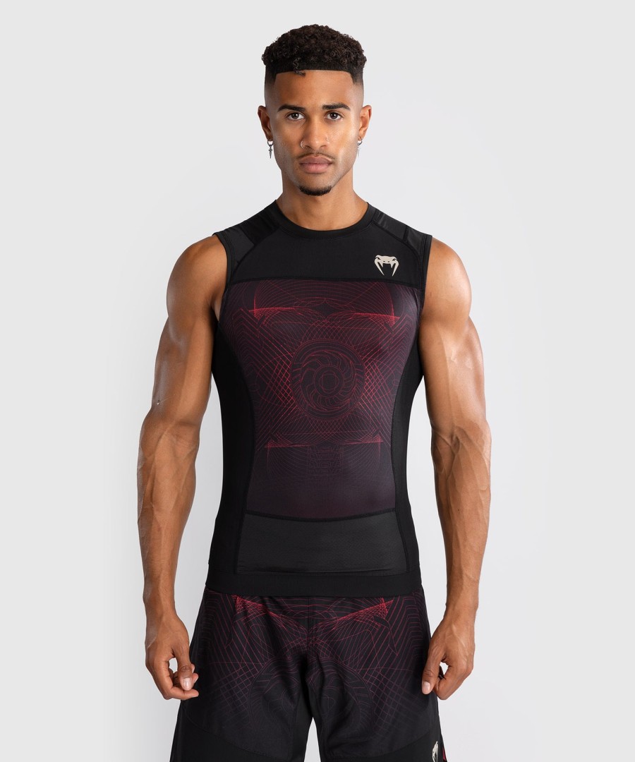 venum g-fit air herre ermeløs rashguard - dyp svartildrød