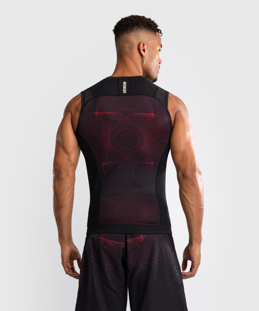 venum g-fit air herre ermeløs rashguard - dyp svartildrød