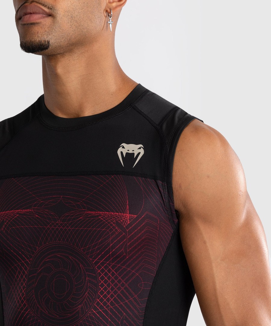 venum g-fit air herre ermeløs rashguard - dyp svartildrød