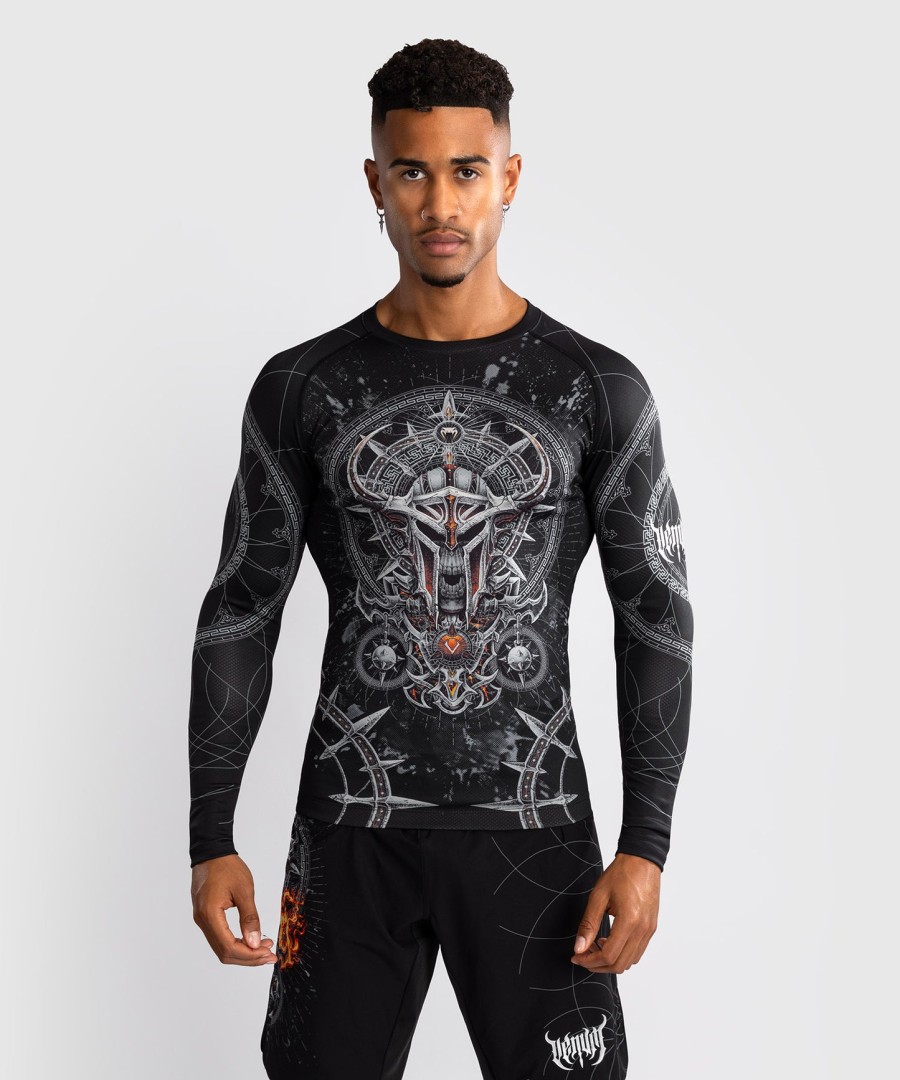 venum gladiator 5.0 herre langermet rashguard - svartsølv