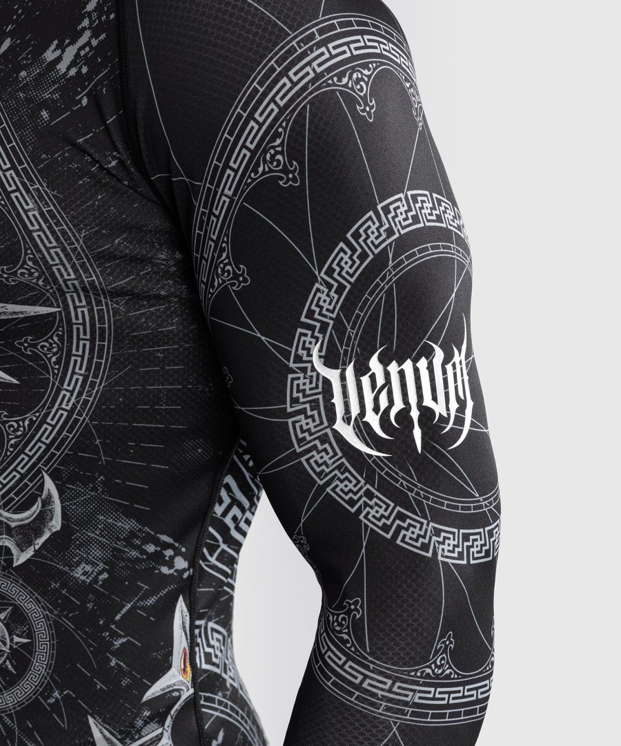 venum gladiator 5.0 herre langermet rashguard - svartsølv