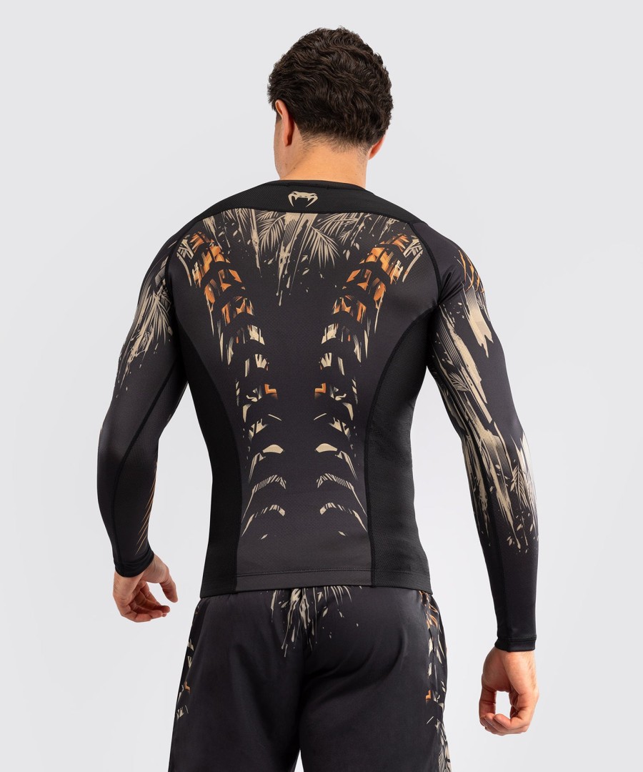 venum tiger herre langermet rashguard - svartneon oransje