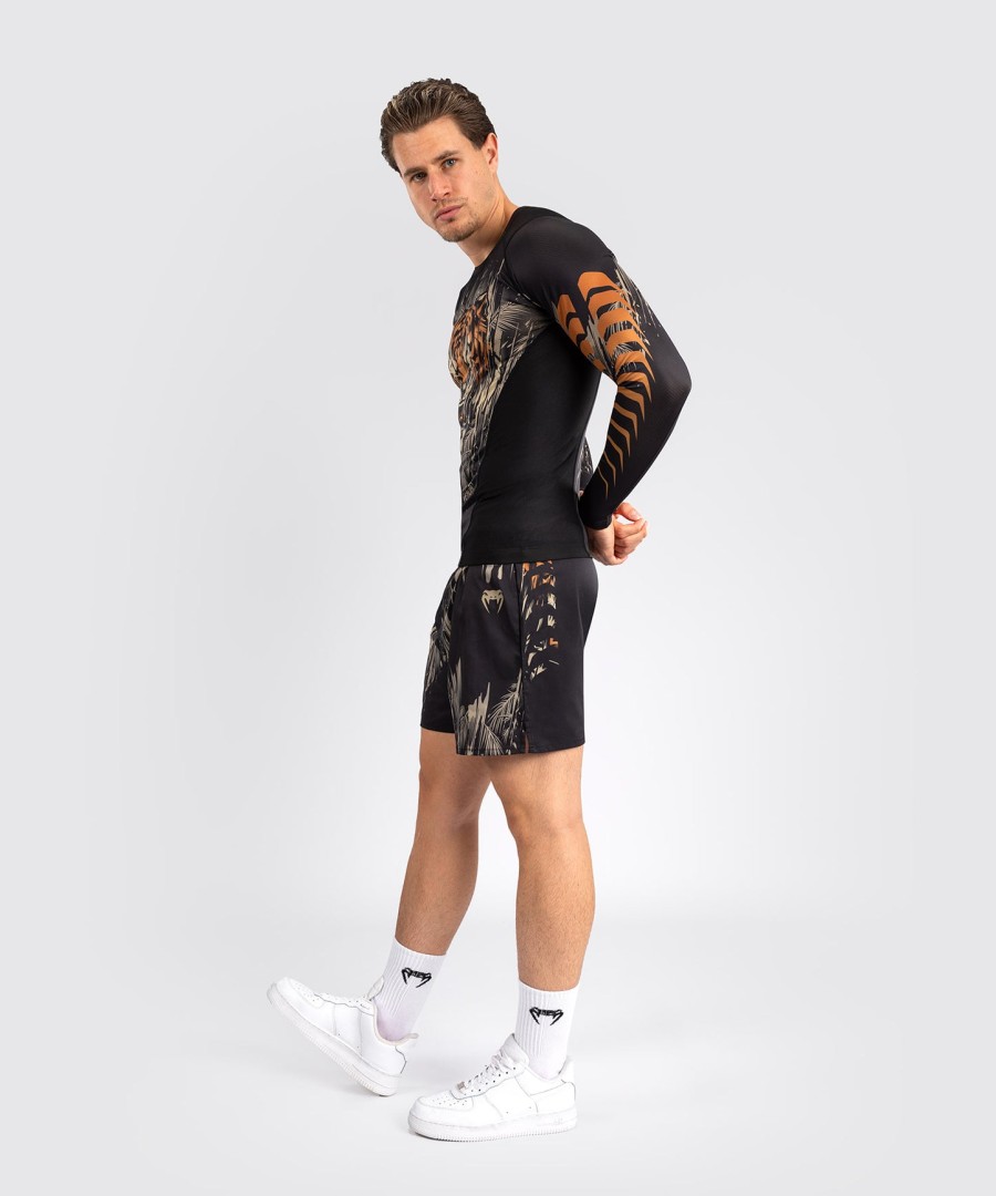 venum tiger herre langermet rashguard - svartneon oransje